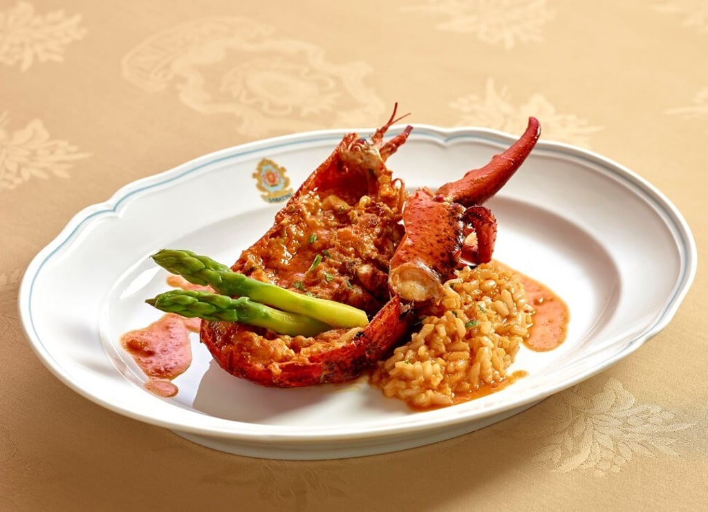 Favero’s lobster with risotto, served at Sabatini. Photo: Sabatini Favero’s lobster with risotto, served at Sabatini. Photo: Sabatini