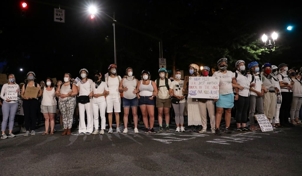 Mothers participate in a demonstration against racial inequality in Portland, Oregon, on July 18. Photo: Reuters