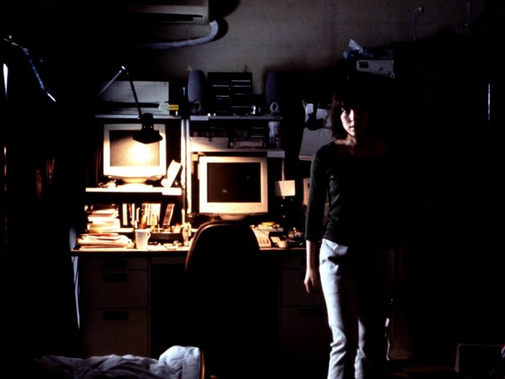 A scene from Pulse (2001). The film’s premise is how lonely ghosts use the internet as a portal to invade our world.