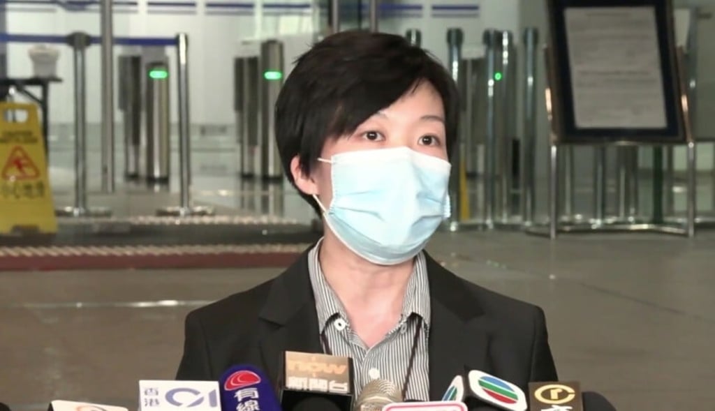 Chief Inspector Chan Sin-woon tells the media that two men have been arrested in connection with an explosion in Wan Chai early this month. Photo: Handout