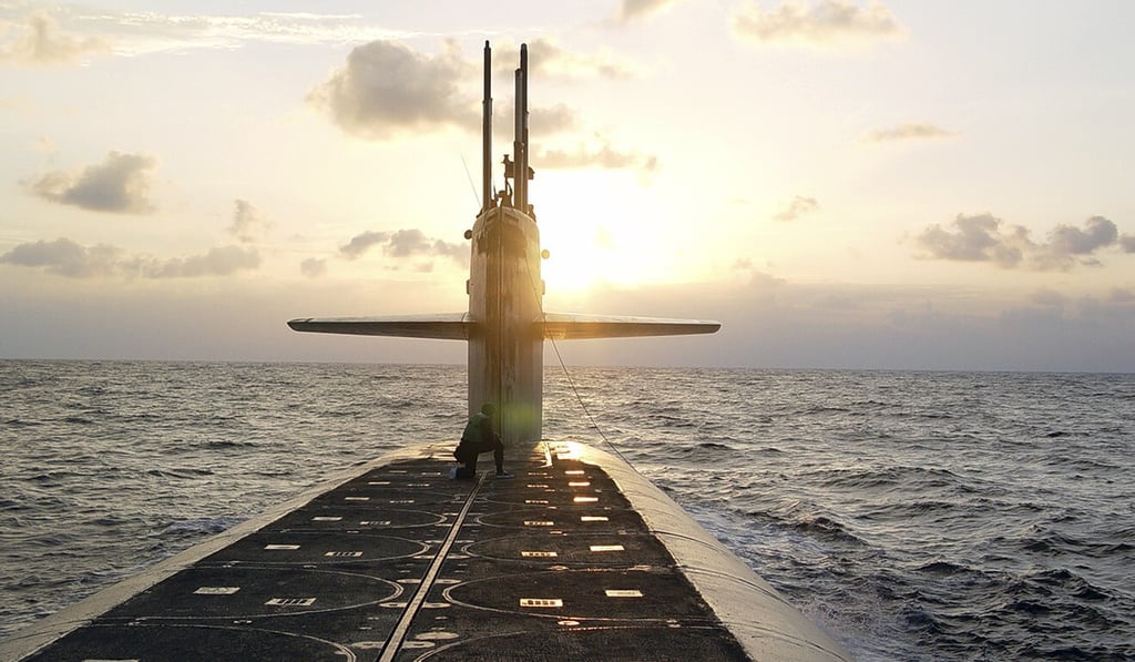 The Ohio-class ballistic-missile submarine USS Wyoming approaches Naval Submarine Base Kings Bay in Georgia in January 2008. Photo: US Navy handout via AP The Ohio-class ballistic-missile submarine USS Wyoming approaches Naval Submarine Base Kings Bay in Georgia in January 2008. Photo: US Navy handout via AP