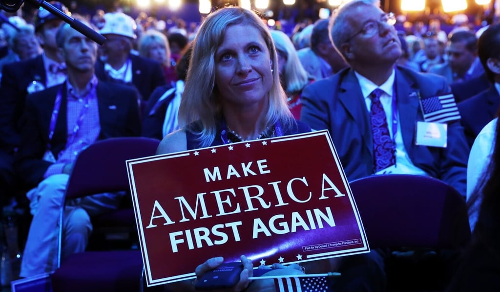 Delegates attend the Republican National Convention on July 20, 2016, in Cleveland, Ohio, where then Republican presidential candidate Donald Trump received the number of votes needed to secure the party’s nomination. Photo: AFP Delegates attend the Republican National Convention on July 20, 2016, in Cleveland, Ohio, where then Republican presidential candidate Donald Trump received the number of votes needed to secure the party’s nomination. Photo: AFP