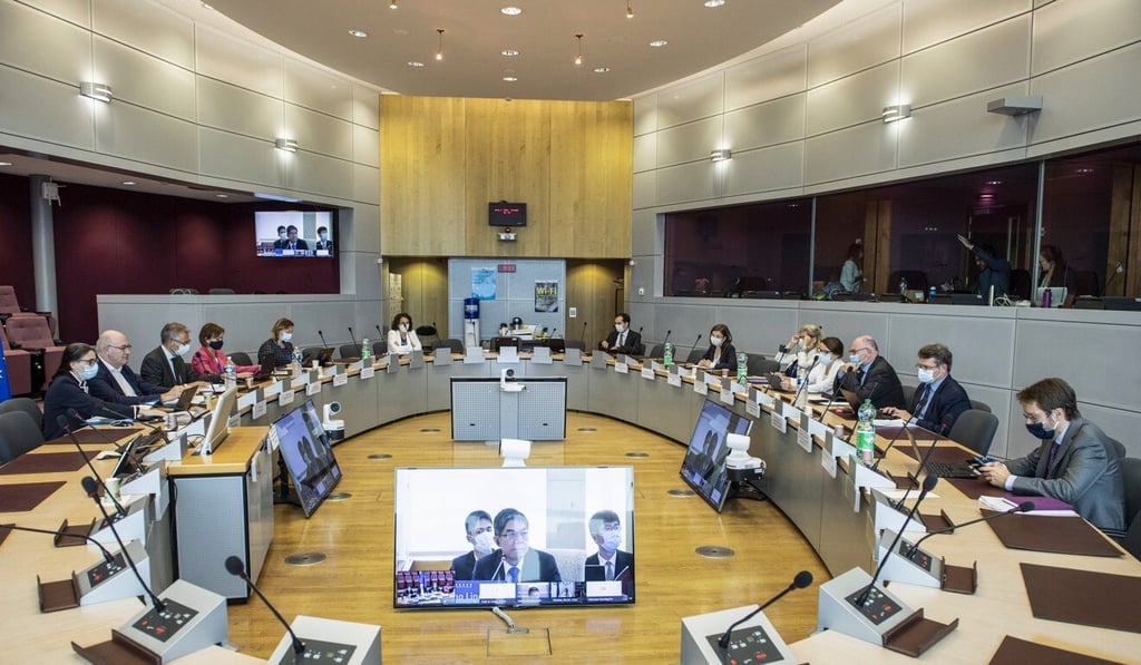 The annual economic dialogue was held via video link on Tuesday. Photo: Xinhua