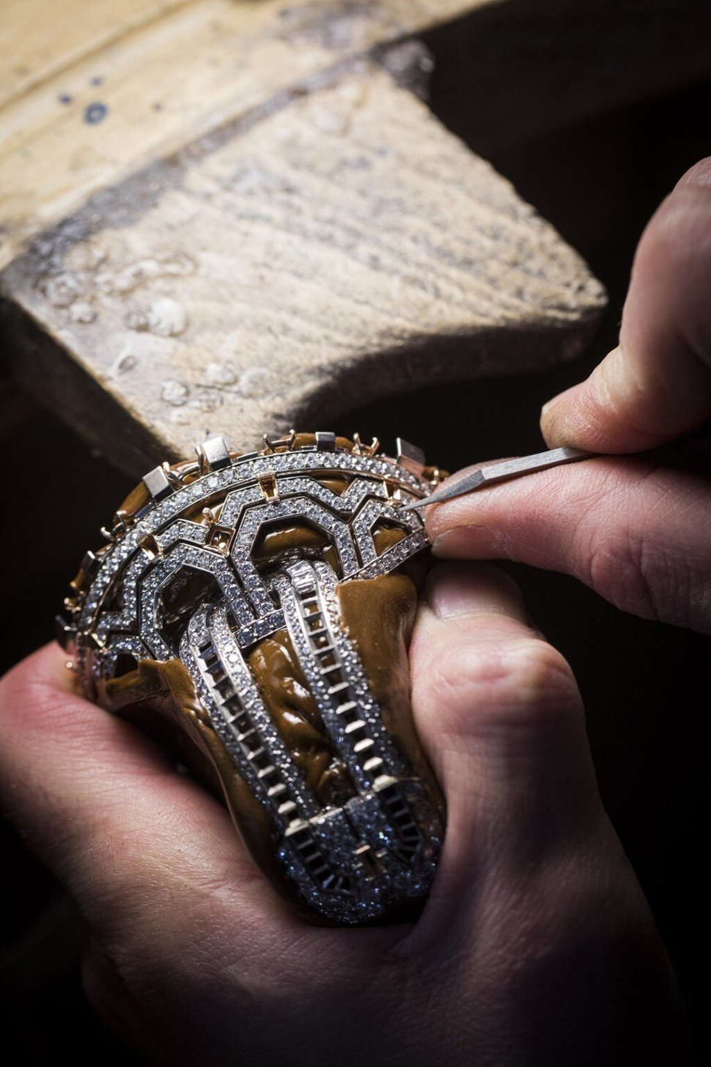 Deft hands are needed for bead setting work. Photo: Bertrand Moulin