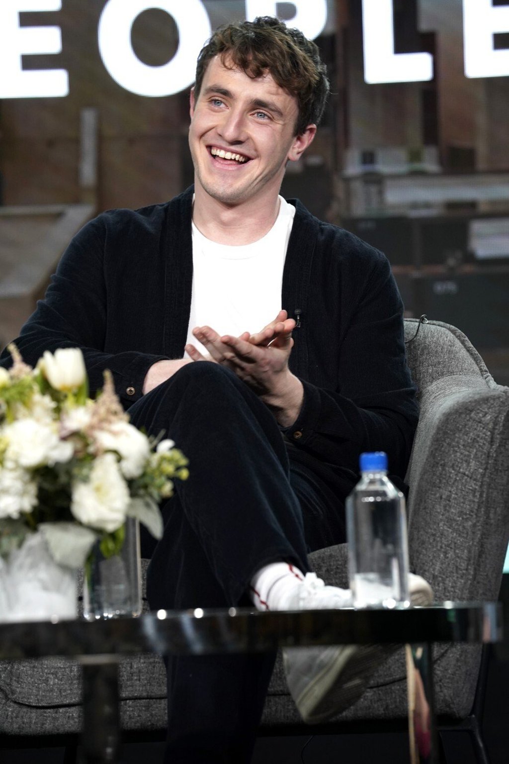 Mescal speaks onstage during the Hulu Panel at Winter TCA 2020 at The Langham Huntington in Pasadena, California. Photo: AFP