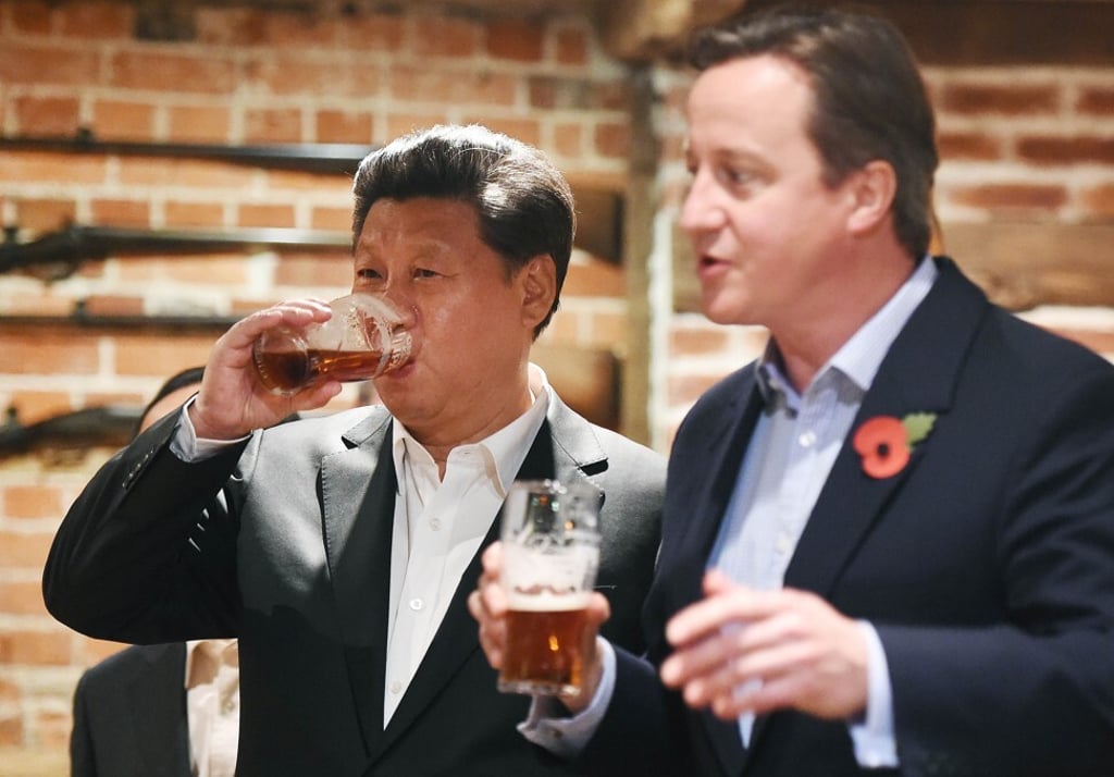 Chinese President Xi Jinping and then-British Prime Minister David Cameron at a pub in northwest London on October 22, 2015. Photo: AFP Chinese President Xi Jinping and then-British Prime Minister David Cameron at a pub in northwest London on October 22, 2015. Photo: AFP