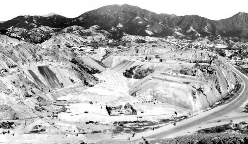 Kadoorie Hill in Kowloon, Hong Kong, during the terraforming works carried out in the early 1930s. Photo: Kadoorie Estates