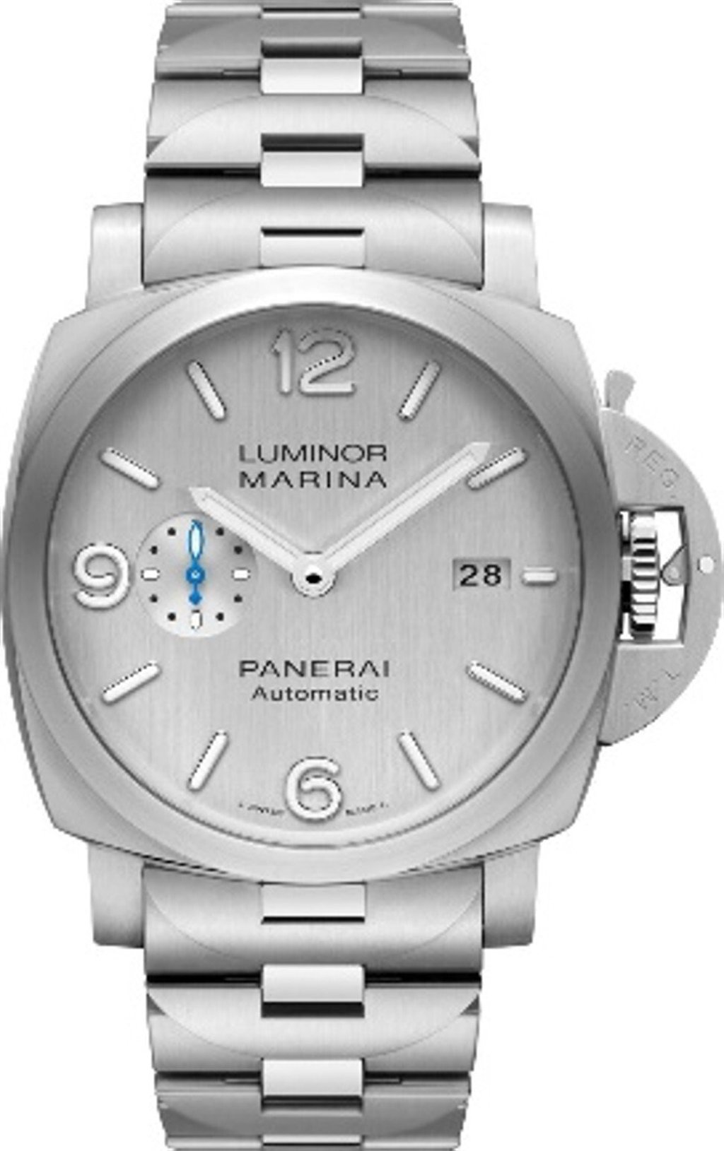 A Panerai Luminor Marina with steel bracelet. Photo: Panerai