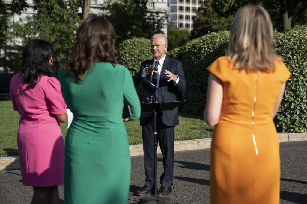 White House trade adviser Peter Navarro answers media questions on July 29. Navarro is among those in Trump’s inner circle touting hydroxychloroquine as a treatment for the coronavirus, even though the Food and Drug Administration has determined that it is unlikely to be effective. Photo EPA-EFE White House trade adviser Peter Navarro answers media questions on July 29. Navarro is among those in Trump’s inner circle touting hydroxychloroquine as a treatment for the coronavirus, even though the Food and Drug Administration has determined that it is unlikely to be effective. Photo EPA-EFE
