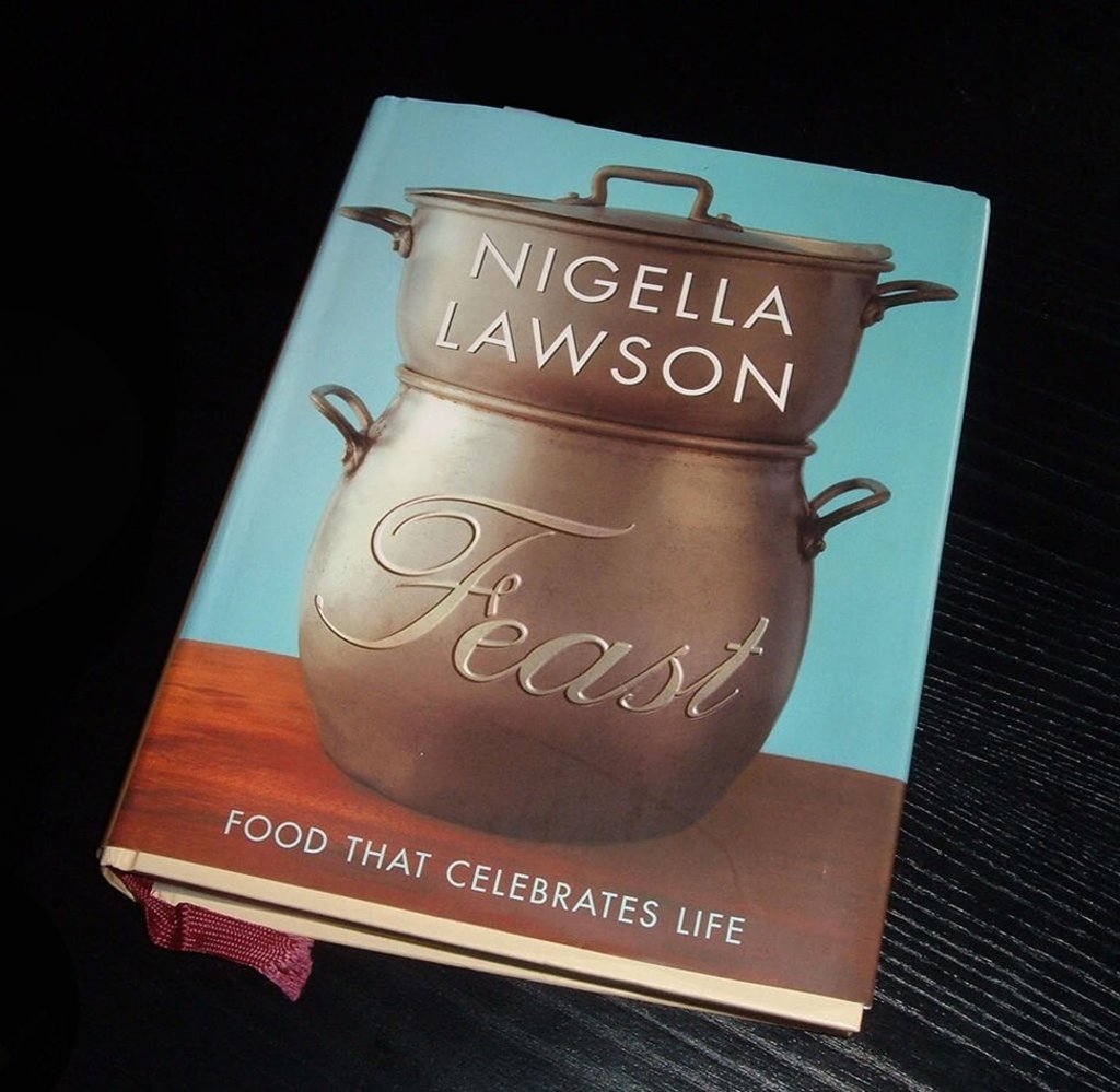 The cover of Lawson’s 2004 cookbook, Feast. Photo: Handout The cover of Lawson’s 2004 cookbook, Feast. Photo: Handout