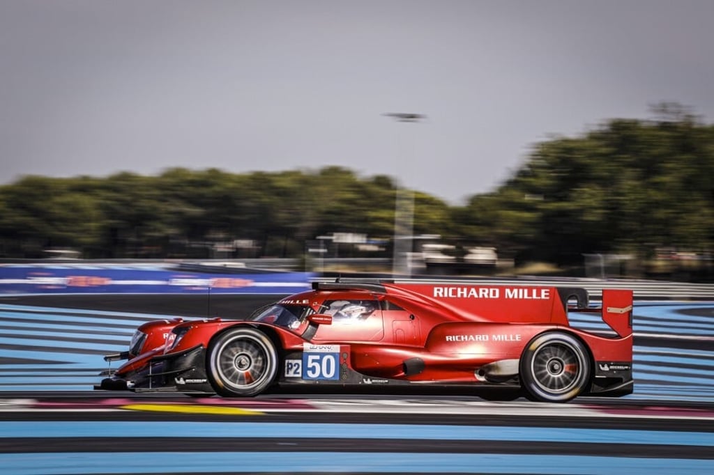 Richard Mille’s LMP2 Oreca prototype moves through the gears in testing. Photo: DPPI