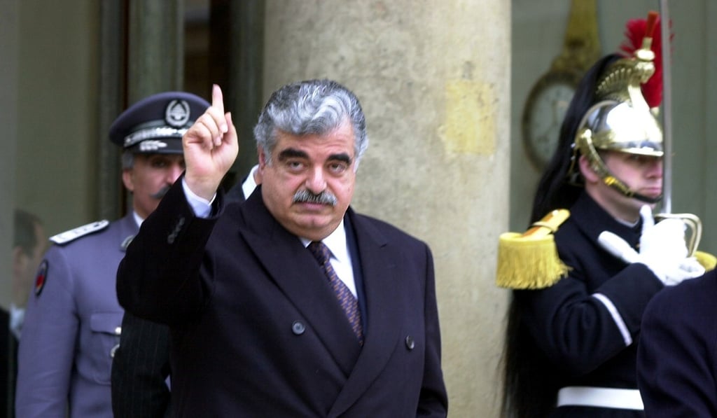 Lebanese Prime Minister Rafik Hariri leaves the Elysee Palace following a meeting with French President Jacques Chirac in Paris, France, in 2001. Photo: Reuters