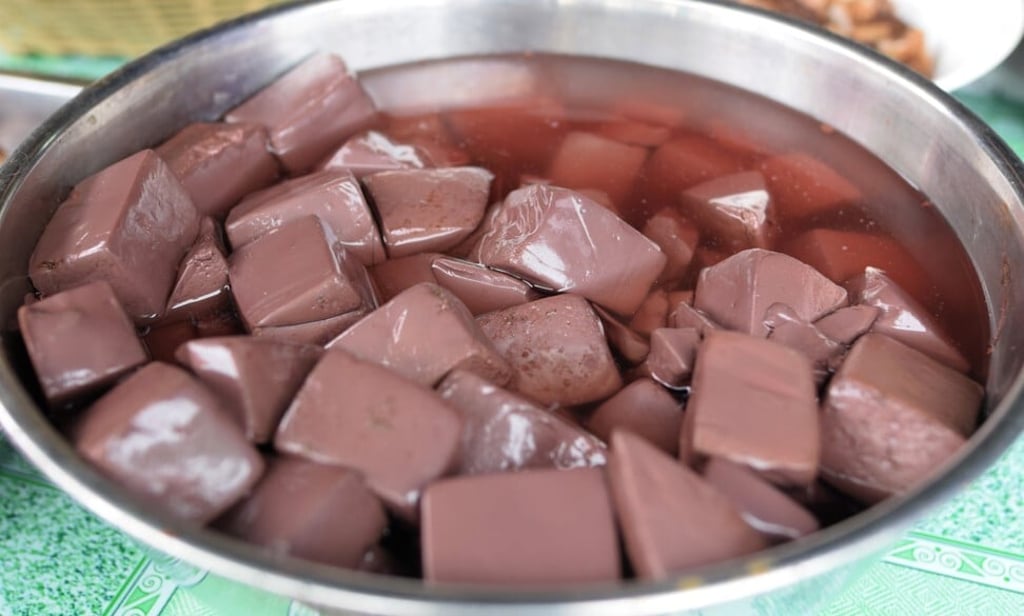 Chinese blood cubes are used in noodle dishes and hotpots. Photo: Shutterstock