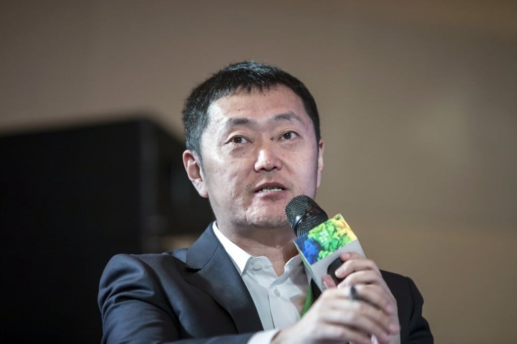 Zuo Hui, president of Beijing Homelink Real Estate Brokerage, during a session at the China Green Companies Summit in Zhengzhou, China, on Sunday, April 23, 2017. Photo: Bloomberg
