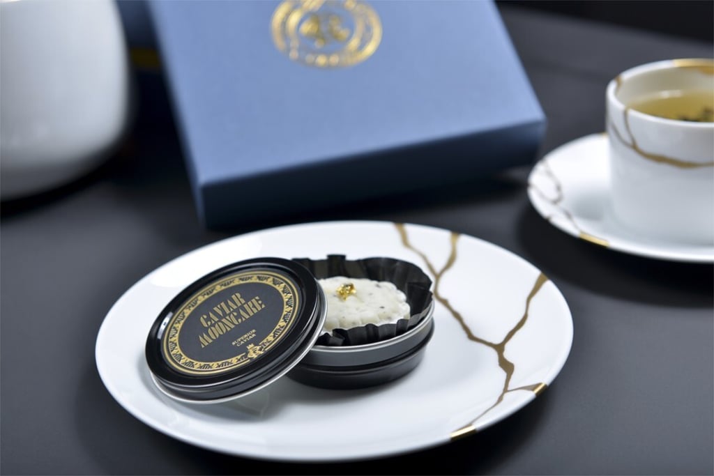Packaging for the caviar and truffle mooncakes.