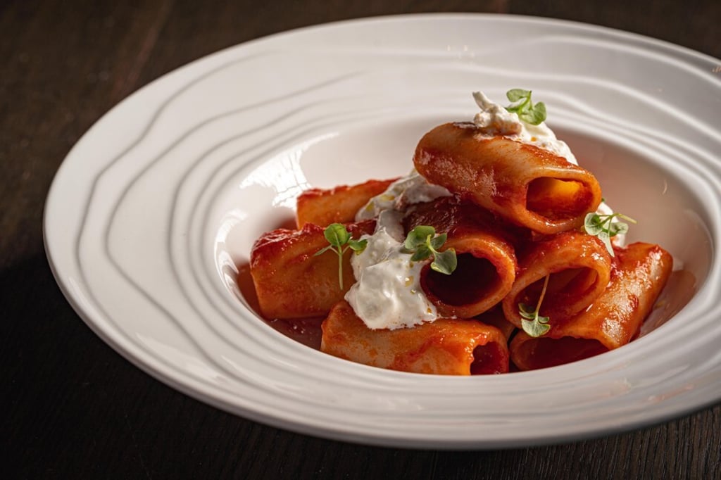 Tomati paccheri. Photo: Aria Tomati paccheri. Photo: Aria