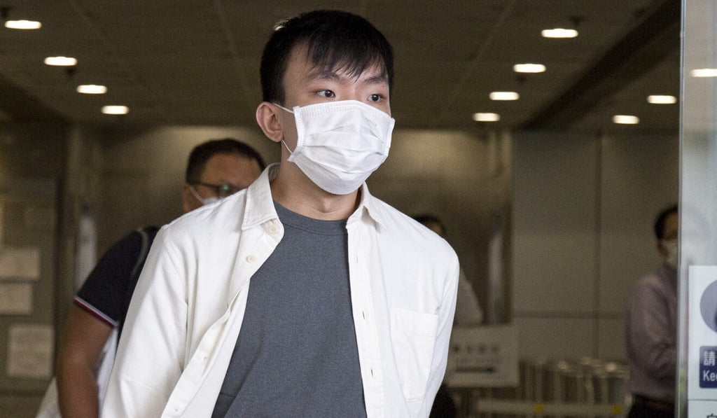 The co-defendant at the trial is student Lao Chak-kin. Photo: Brian Wong The co-defendant at the trial is student Lao Chak-kin. Photo: Brian Wong