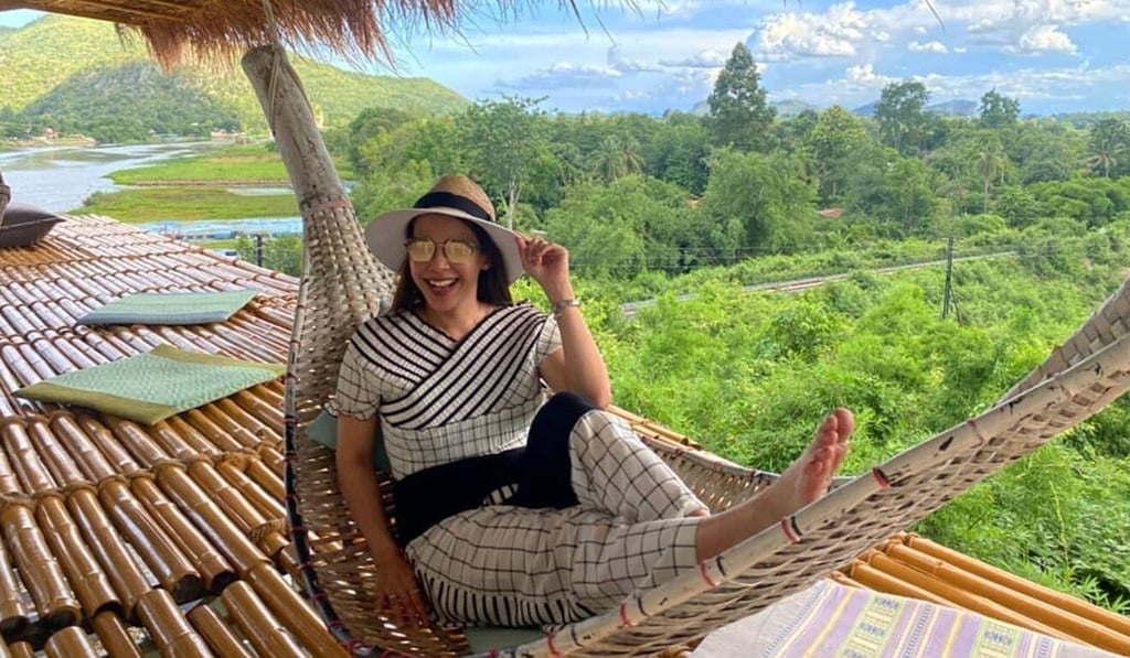 Lawyer Palawi ‘Pear’ Bunnag pictured at Barme Tea & Taste in Kanchanaburi province in July in support of a Thai government campaign to boost domestic tourism in the wake of the coronavirus pandemic. Photo: Instagram / pearbunnag Lawyer Palawi ‘Pear’ Bunnag pictured at Barme Tea & Taste in Kanchanaburi province in July in support of a Thai government campaign to boost domestic tourism in the wake of the coronavirus pandemic. Photo: Instagram / pearbunnag