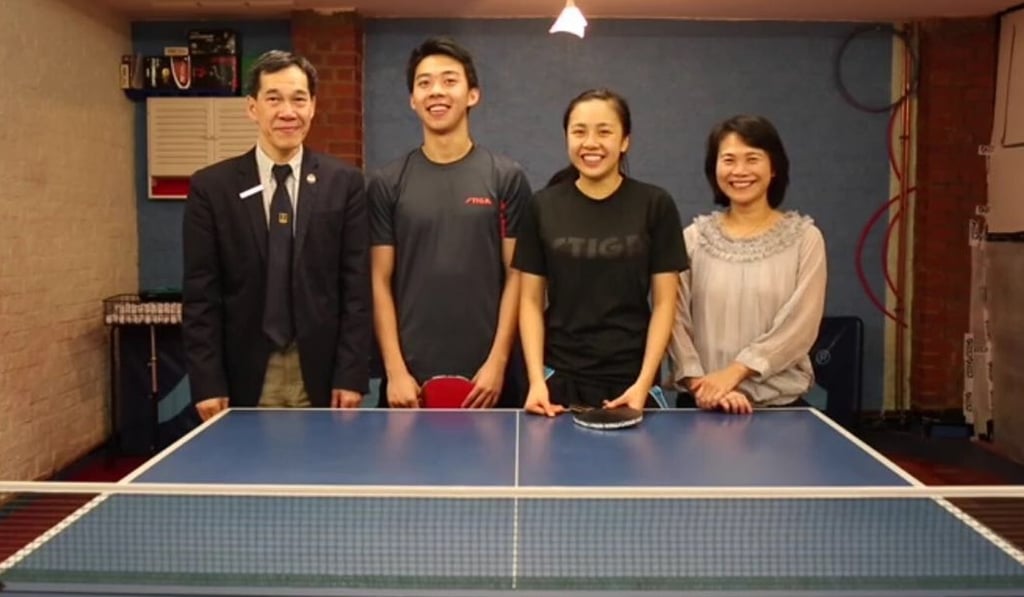 Tin-Tin Ho with her table tennis-loving family in London, England. Photo: Handout