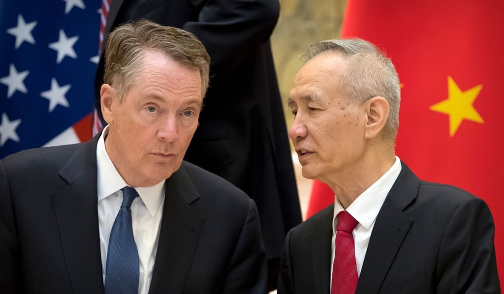 US Trade Representative Robert Lighthizer (left) and Chinese Vice-Premier Liu He will talk trade via a video conference on Saturday. Photo: AFP