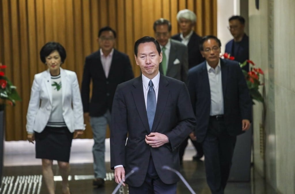 Non-official convenor of the Executive Council Bernard Chan meets the media at the Chief Executive’s Office in Tamar, Admiralty, on July 22, 2019, after a night of violence in Hong Kong. Photo: Nora Tam