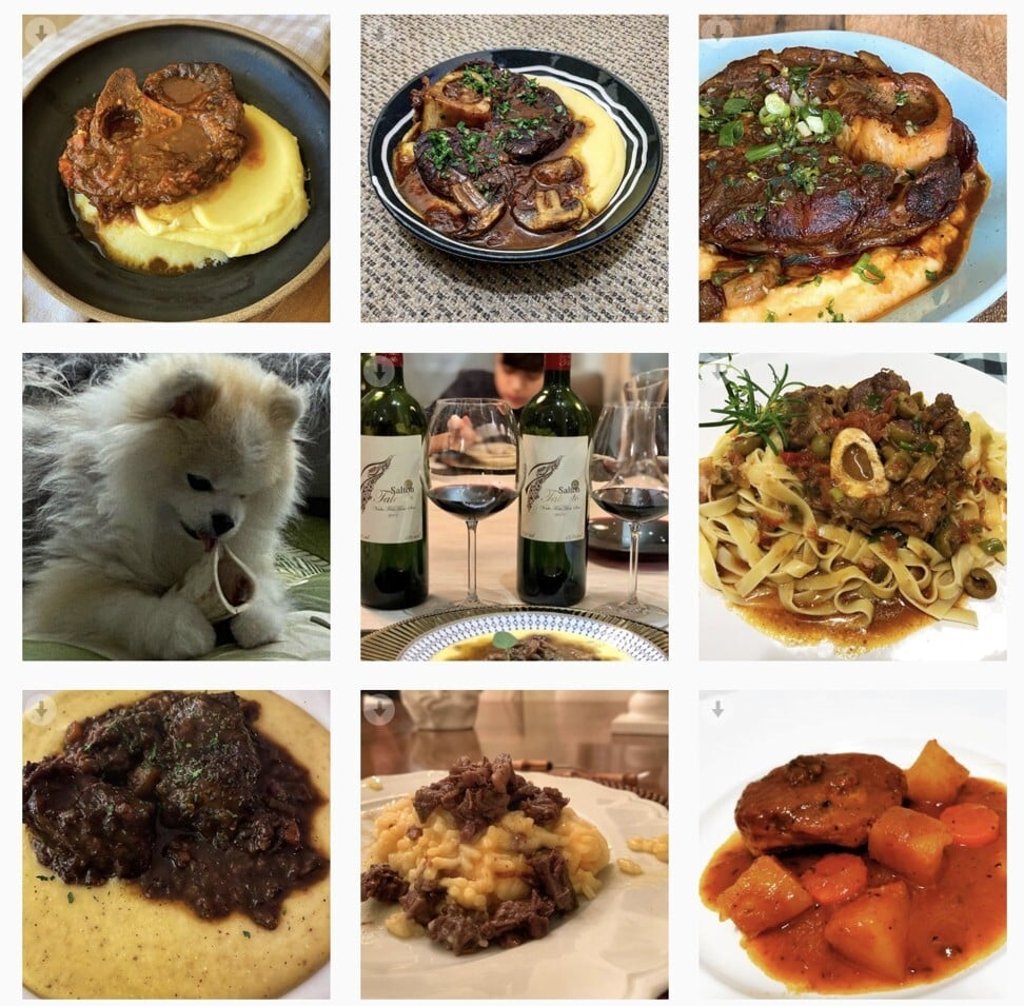 Some people are getting ambitious, cooking ‘unorthodox’ dishes including osso buco. Photo: Instagram