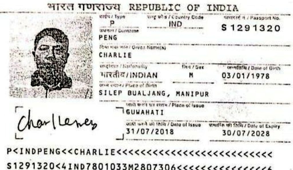 The passport used by Chinese national Luo Sang in India. Photo: Handout The passport used by Chinese national Luo Sang in India. Photo: Handout