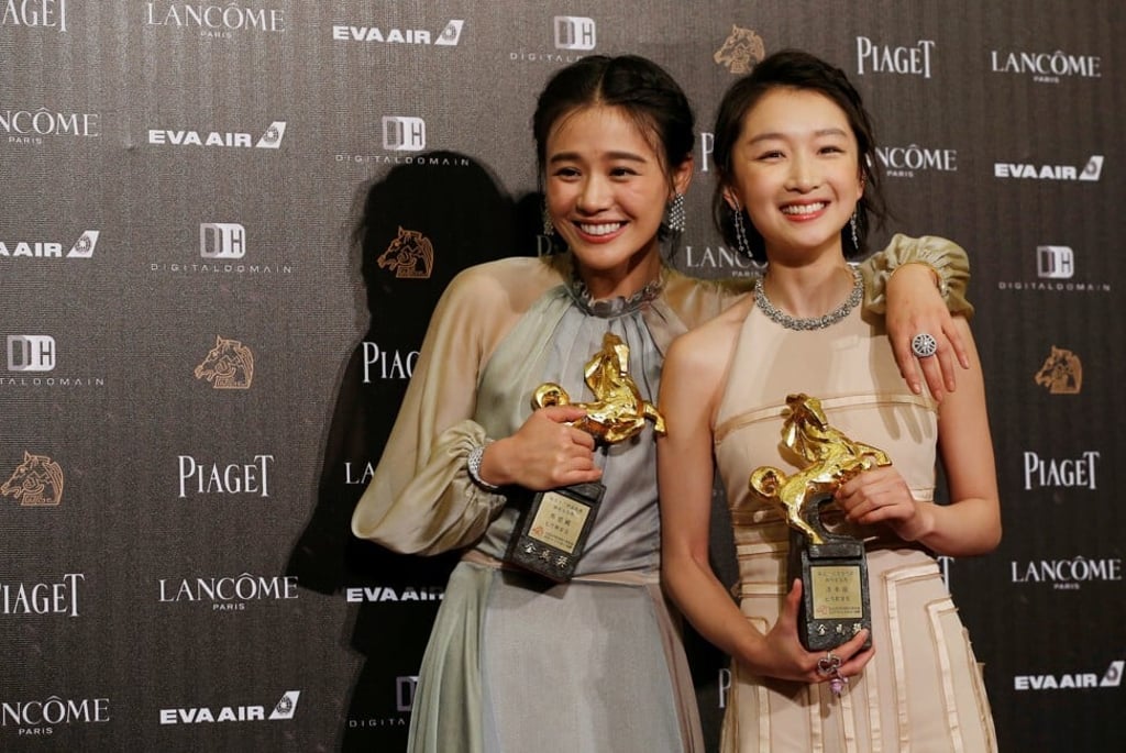 Ma (left) and Zhou Dongyu backstage after both winning the best leading actress award for Soul Mate at the 53rd Golden Horse Film Awards in Taipei, Taiwan, on November 26, 2016. Photo: Reuters