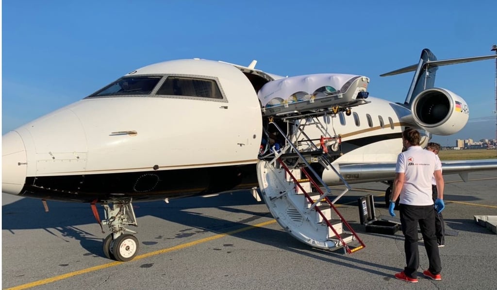 Russian opposition leader Alexei Navalny was flown to Germany on a medical aircraft on Saturday. Photo: AFP