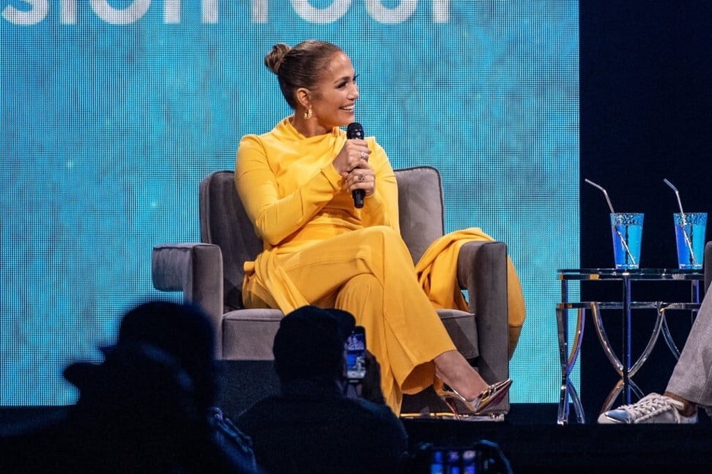 Jennifer Lopez speaks with Oprah onstage in February 2020. Photo: Getty Images/TNS Jennifer Lopez speaks with Oprah onstage in February 2020. Photo: Getty Images/TNS