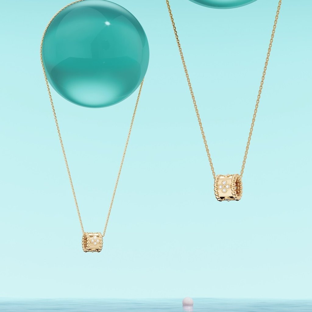 Arthur Hoffner, a digital artist, offered an interpretation focused on the refined curves of the Perlée collection. Photo: Van Cleef & Arpels