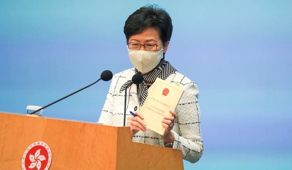Carrie Lam says the chief executive is head of the government and also the Hong Kong special administrative region. Photo: Nora Tam Carrie Lam says the chief executive is head of the government and also the Hong Kong special administrative region. Photo: Nora Tam