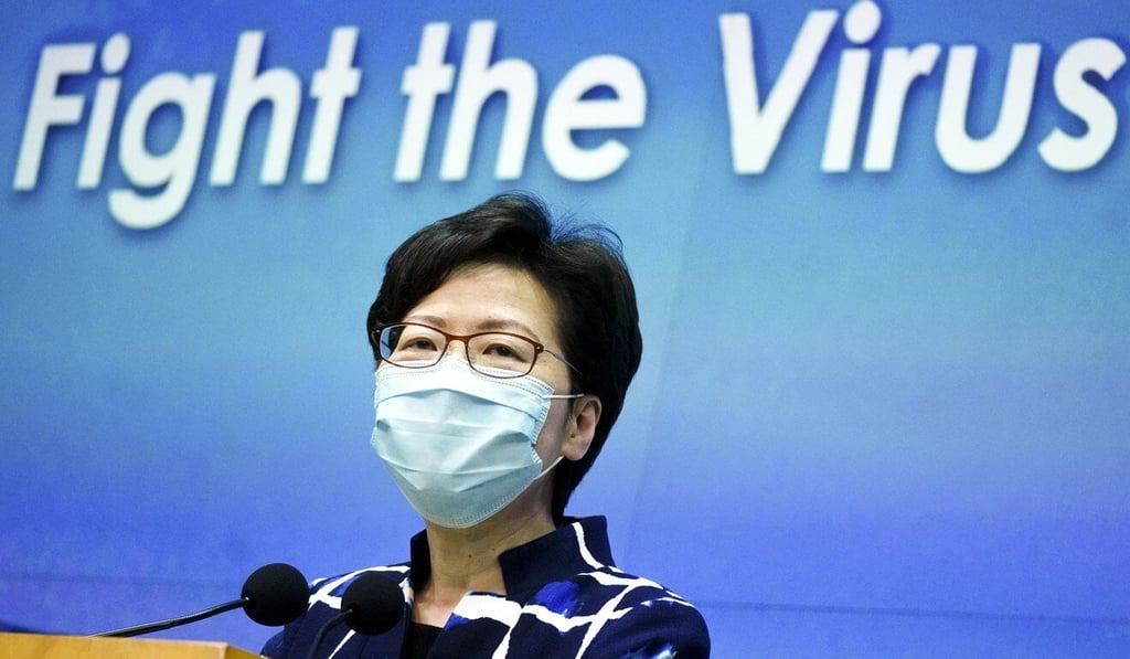 Hong Kong Chief Executive Carrie Lam Cheng Yuet-ngor speaks to the media at the government’s headquarters in Admiralty on August 25. Photo: Sam Tsang