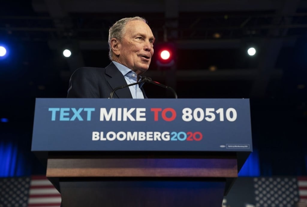 Mike Bloomberg speaks to his supporters during his presidential campaign earlier this year. Photo: DPA