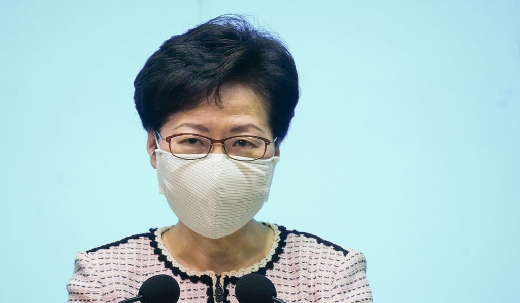 Chief Executive Carrie Lam defended the arrest of activist Tam Tak-chi during a press appearance on Tuesday. Photo: Sam Tsang