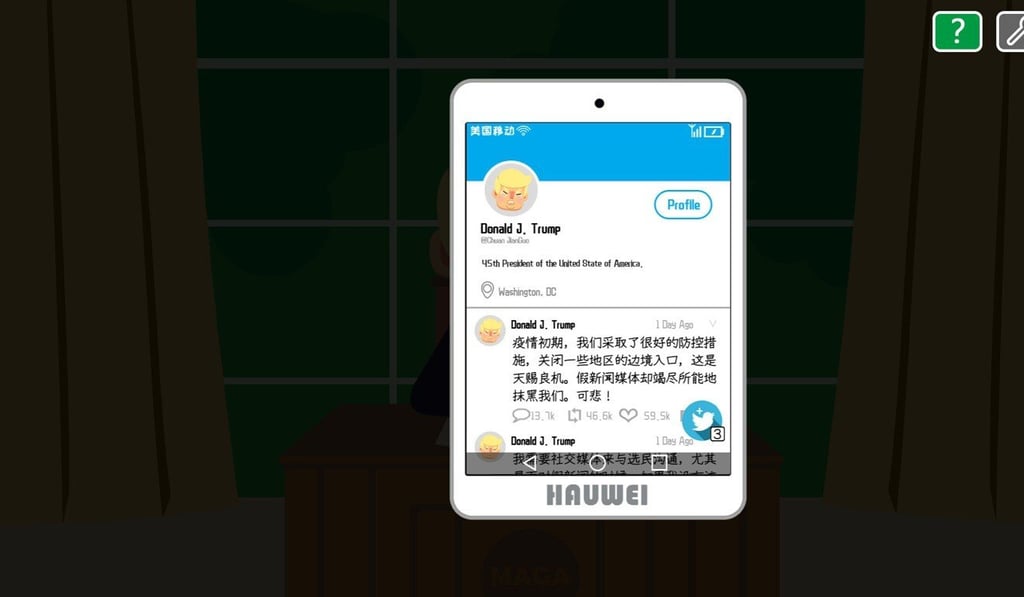 On Comrade Trump’s Re-election, players can post tweets and reprimand reporters. Image: Steam On Comrade Trump’s Re-election, players can post tweets and reprimand reporters. Image: Steam