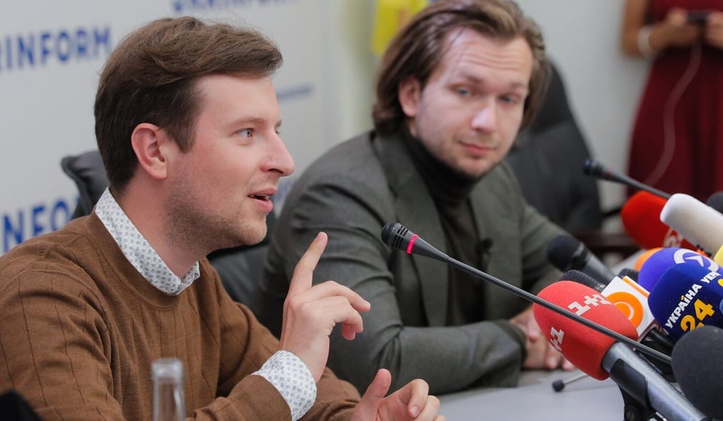 Belarus opposition figures Anton Rodnenkov (left) and Ivan Kravtsov hold a press conference in Kiev, Ukraine on Tuesday. Photo: EPA-EFE Belarus opposition figures Anton Rodnenkov (left) and Ivan Kravtsov hold a press conference in Kiev, Ukraine on Tuesday. Photo: EPA-EFE