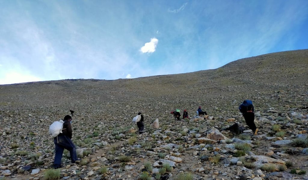 Tibetan volunteers who live the villages around Pangong Tso lake make a supply run to Indian army forward posts. Photo: Nawang Dorjay