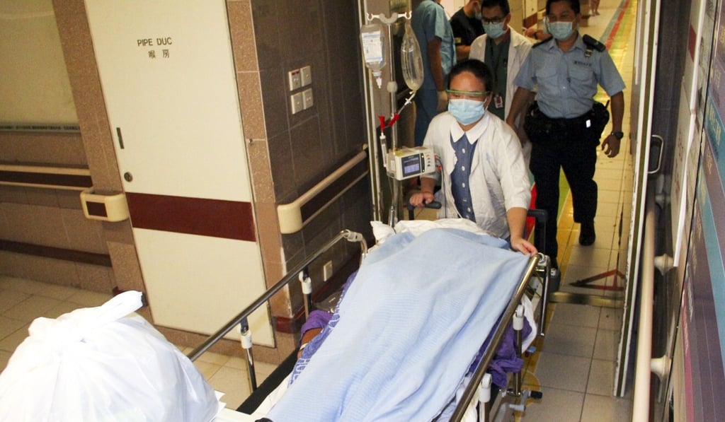 A man suspected to be a triad leader drove himself to hospital after being shot in the chest at close range. Photo: Handout A man suspected to be a triad leader drove himself to hospital after being shot in the chest at close range. Photo: Handout