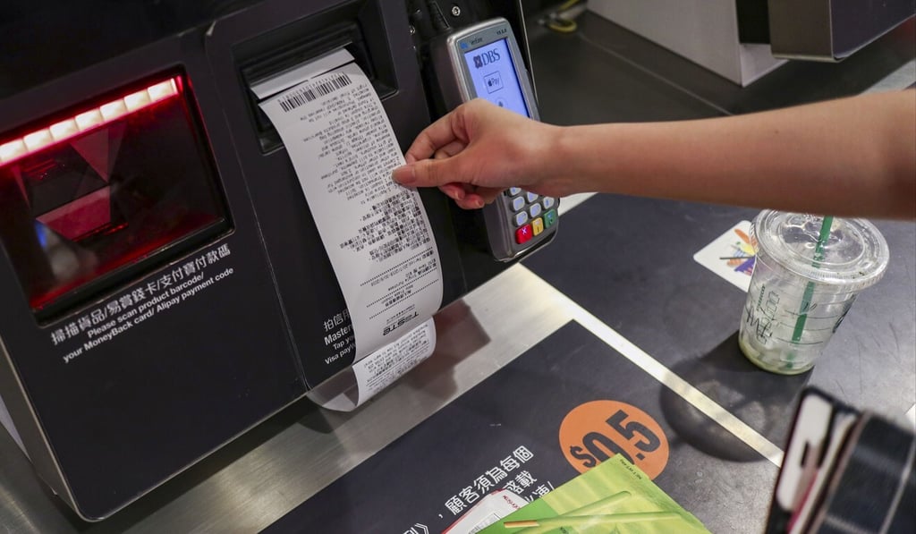 Self-service checkout machines at a Taste supermarket, part of ParknShop. Photo: Roy Issa Self-service checkout machines at a Taste supermarket, part of ParknShop. Photo: Roy Issa