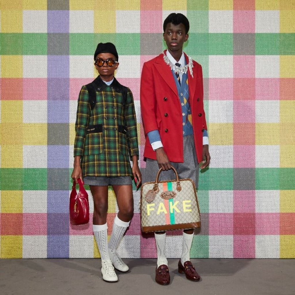 Gucci‘s eye-catching Fake/Not collection. Photo: Gucci