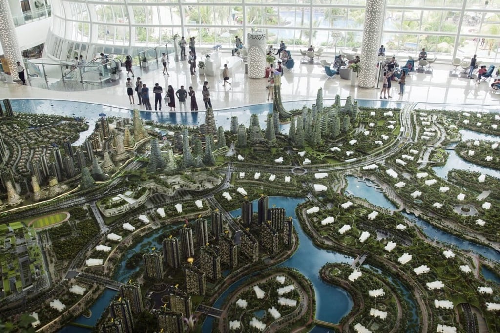 A model of Country Garden’s Forest City development plan is seen in Johor Bahru city, Malaysia, in 2016. Photo: Bloomberg A model of Country Garden’s Forest City development plan is seen in Johor Bahru city, Malaysia, in 2016. Photo: Bloomberg