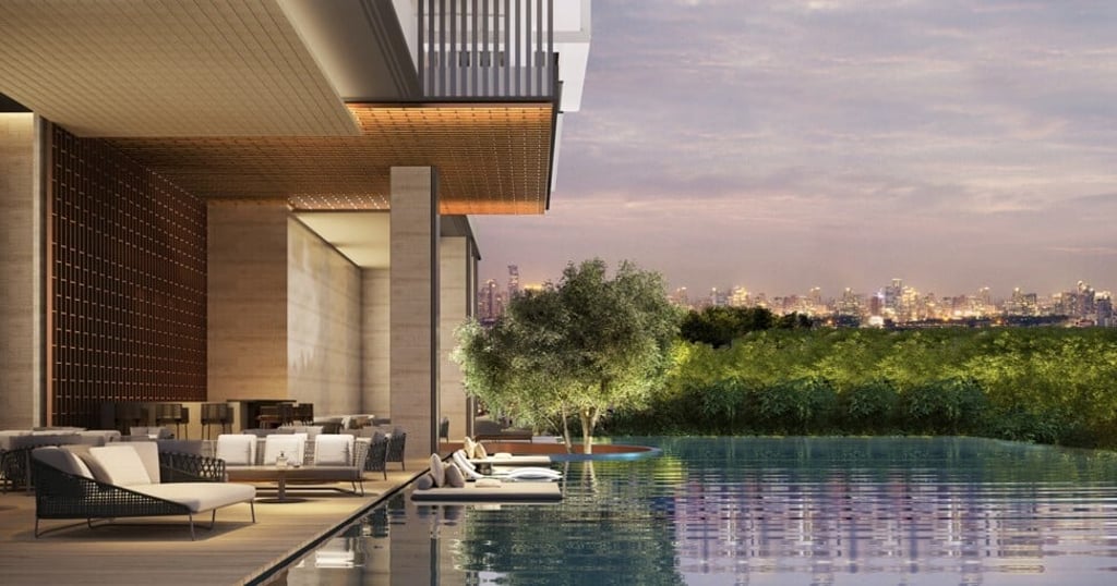 The outdoor infinity pool at Aman Nai Lert Bangkok. Photo: handout The outdoor infinity pool at Aman Nai Lert Bangkok. Photo: handout
