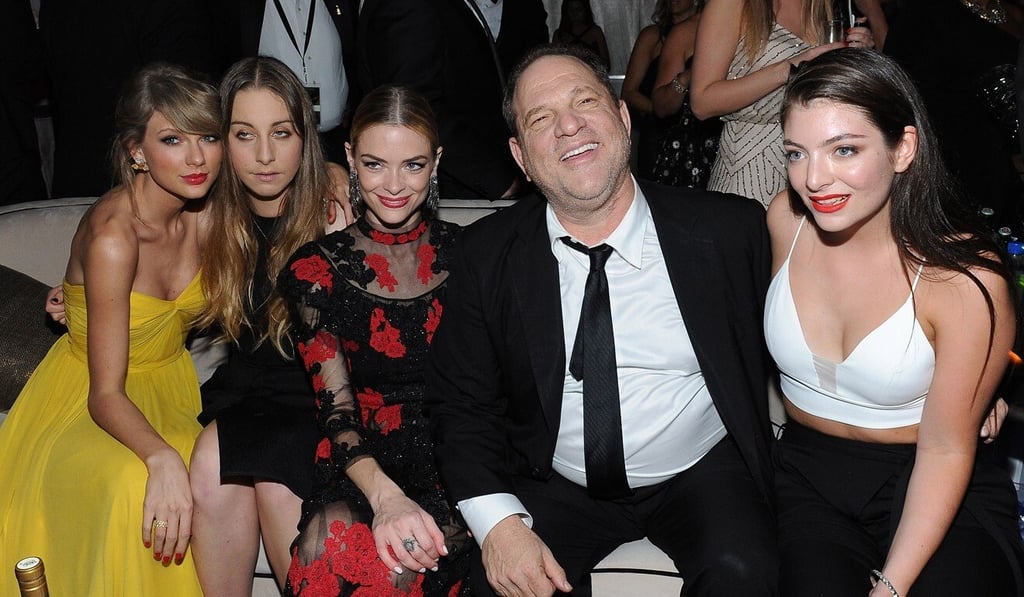 Recording artist Taylor Swift, musician Este Haim, actress Jaime King, producer Harvey Weinstein and recording artist Lorde attend a party after the Golden Globes in 2015. Photo: Getty Images Recording artist Taylor Swift, musician Este Haim, actress Jaime King, producer Harvey Weinstein and recording artist Lorde attend a party after the Golden Globes in 2015. Photo: Getty Images