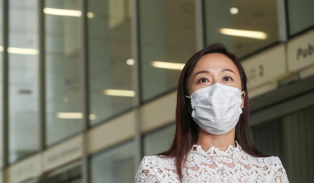Former lawmaker Chan Hoi-yan speaks to the media outside of the Legco after losing her appeal earlier this month. Photo: Edmond So Former lawmaker Chan Hoi-yan speaks to the media outside of the Legco after losing her appeal earlier this month. Photo: Edmond So