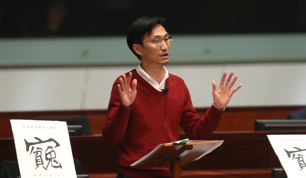 Opposition lawmaker Eddie Chu, who has announced he is leaving the Legco, attends a council meeting last year. Photo: Winson Wong Opposition lawmaker Eddie Chu, who has announced he is leaving the Legco, attends a council meeting last year. Photo: Winson Wong