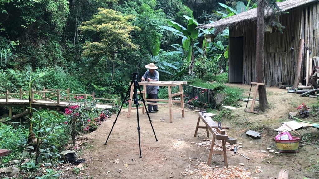 Wang goes by the name Grandpa Amu online. He has worked as a carpenter since picking up the skills at the age of nine. Photo: Wang Baocheng