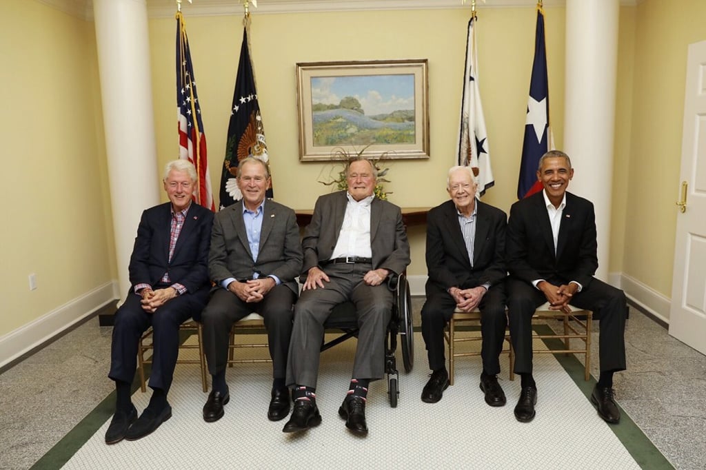 Five former US Presidents (L-R) Bill Clinton, George W. Bush, George H.W. Bush, Jimmy Carter and Barack Obama pictured together after they left office. Photo: EPA-EFE Five former US Presidents (L-R) Bill Clinton, George W. Bush, George H.W. Bush, Jimmy Carter and Barack Obama pictured together after they left office. Photo: EPA-EFE