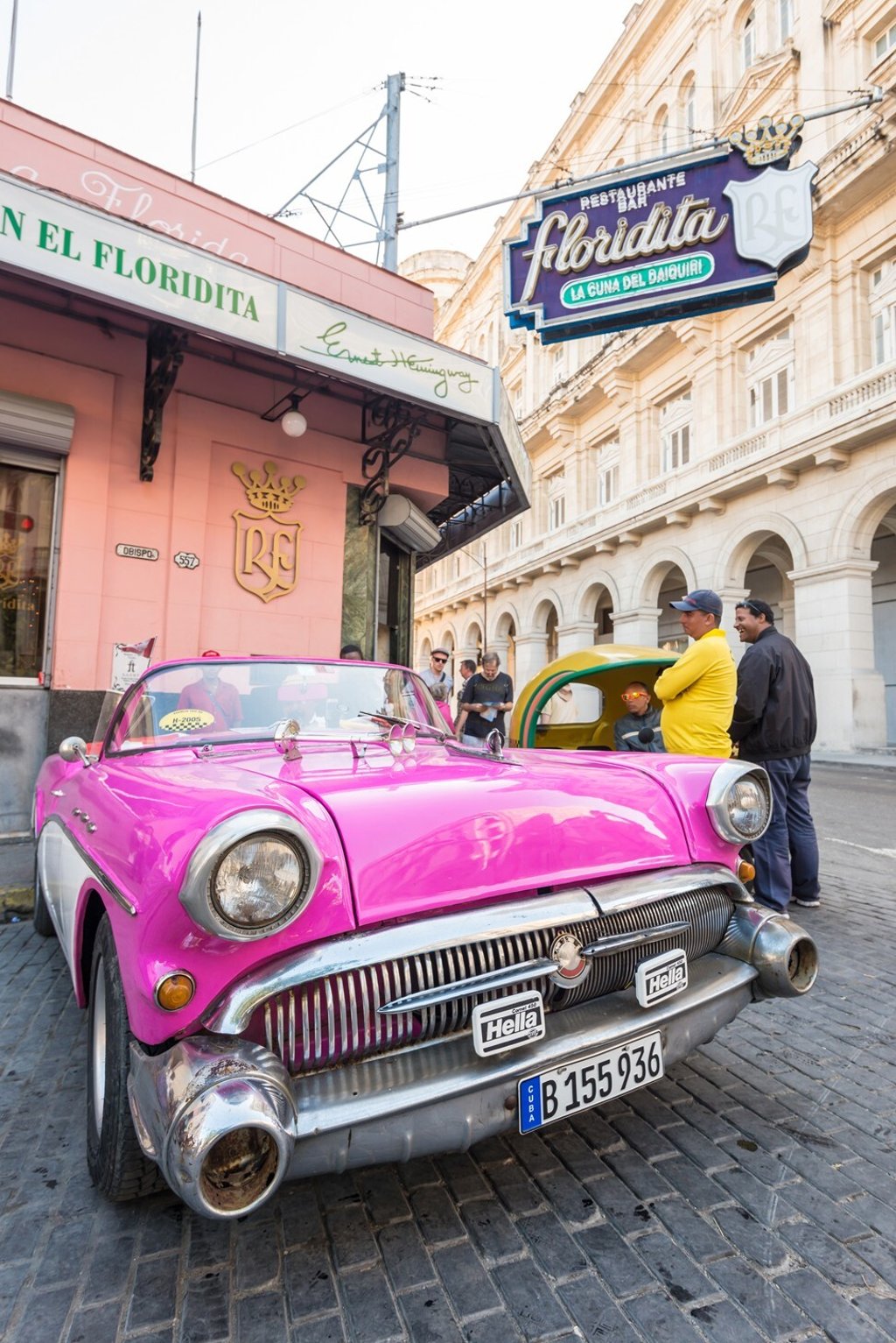 An old American car outside El Floridita, in Old Havana. Photo: Shutterstock