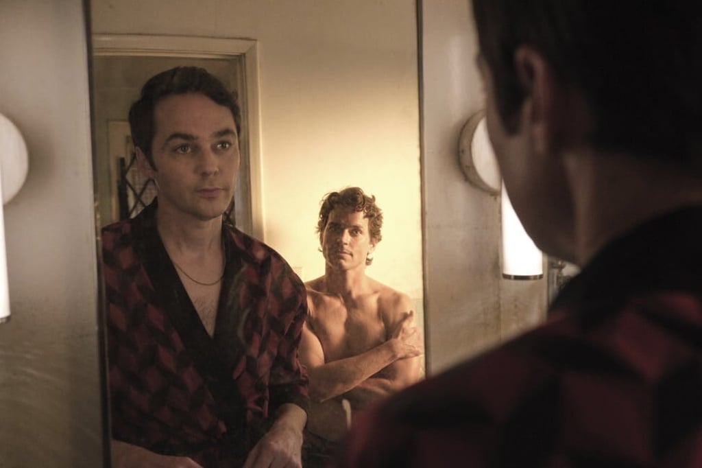 Parsons (left) and Matt Bomer in a still from The Boys in the Band. Photo: AP